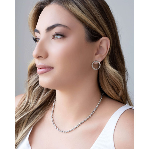 Choker Cordão Baiano Ródio Branco