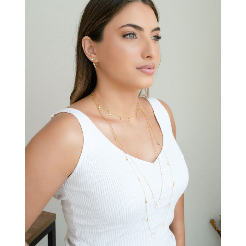 Brinco Estrela Cristal Ponto de Luz 6 mm Banhado a Ouro 18K