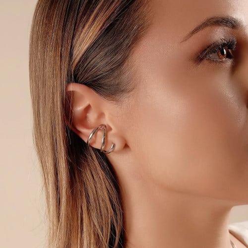 Ear Cuff Liso Ródio Branco