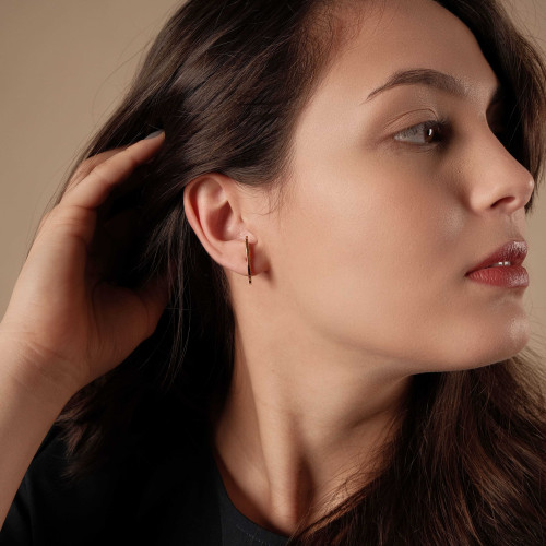 Ear Hook Filete Liso Banhado a Ouro 18K