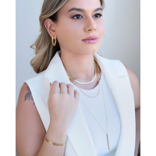 Bracelete Dois Filetes 6 mm Banhado a Ouro 18K