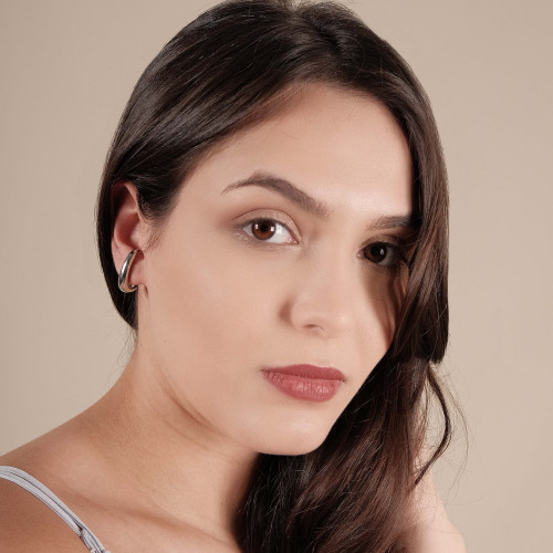 Ear Hook Liso Ródio Branco