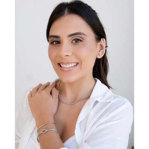 Gargantilha Rabo de Rato 2.5 mm Ródio Branco