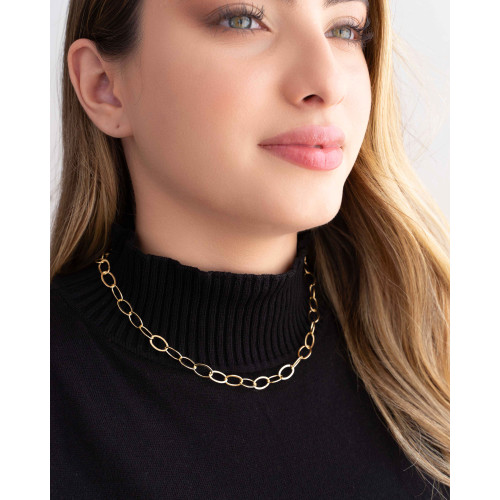 Choker Elos Ovais Banhado a Ouro 18K