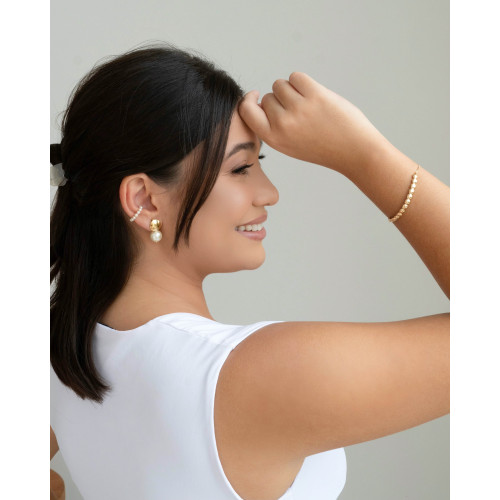 Piercing Perolas Banhado a Ouro 18K