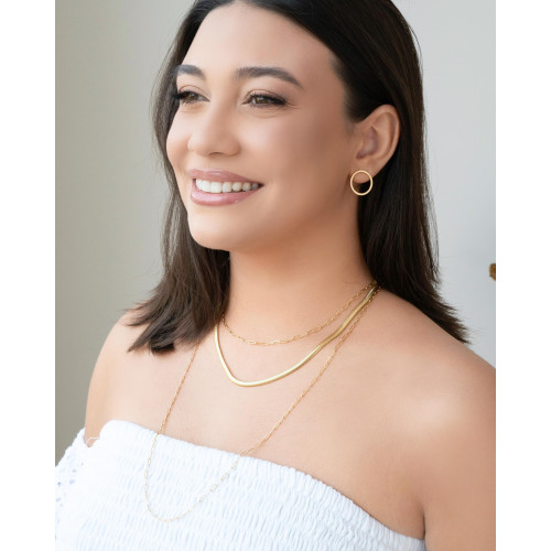 Choker Elos Lisos Banhado a Ouro 18K