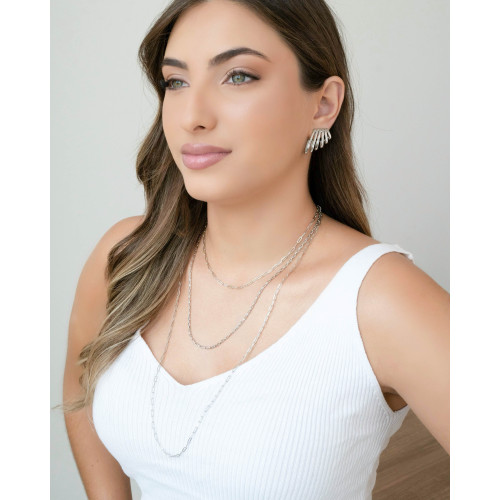 Choker Elos Lisos Ródio Branco