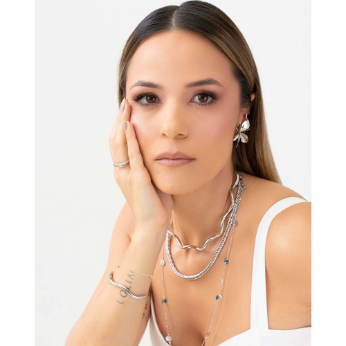 Anel Abaulado Liso Tamanho 22 Ródio Branco