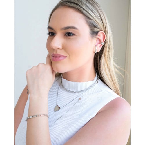 Piercing Liso Achatado Ródio Branco