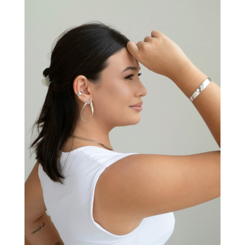 Piercing Liso Vazado Ródio Branco