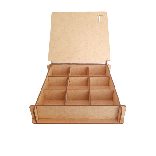 Caixa Porta Joias Grande com 9 Divisórias