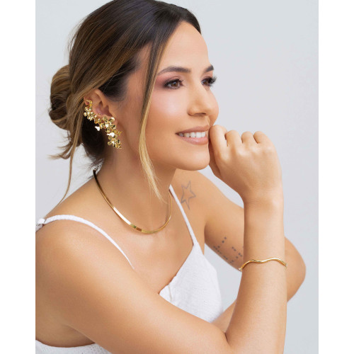 Aro Liso Flat Banhado a Ouro 18K