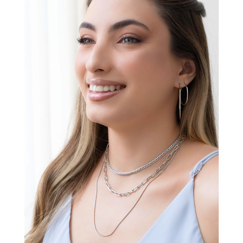 Gargantilha Rabo de Rato Ródio Branco