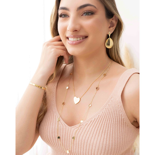 Gargantilha Veneziana Coração Liso Banhado a Ouro 18K