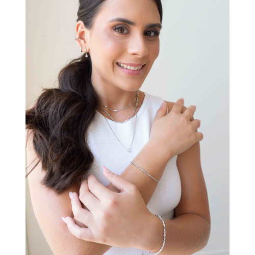 Gargantilha Veneziana Ponto de Luz Cristal Ródio Branco