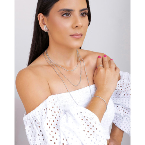 Choker Cordão Baiano Ródio Branco