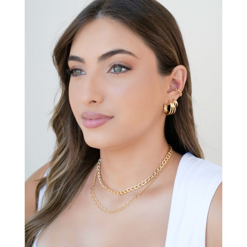 Choker Elos Duplos 5 mm Banhado a Ouro 18K