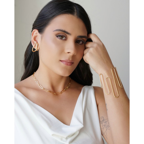 Choker Elos Ovais 5 mm Banhado a Ouro 18K