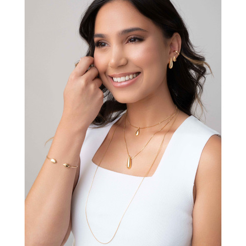 Brinco Gota Lisa 1.5 cm Banhado a Ouro 18K