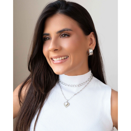 Choker Elos 7 mm Ródio Branco