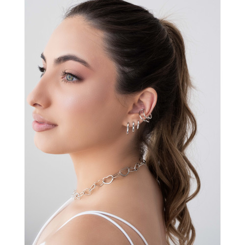 Piercing Coração Duplo Ródio Branco