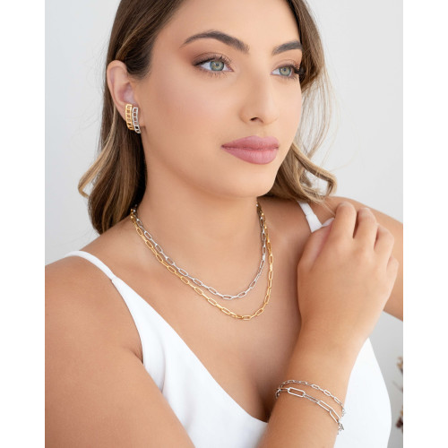 Gargantilha Elos Ovais Banhado a Ouro 18K