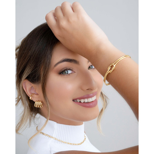 Choker Elos Ovais Banhado a Ouro 18K