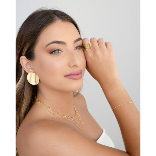 Gargantilha Tripla Elos Banhado a Ouro 18K