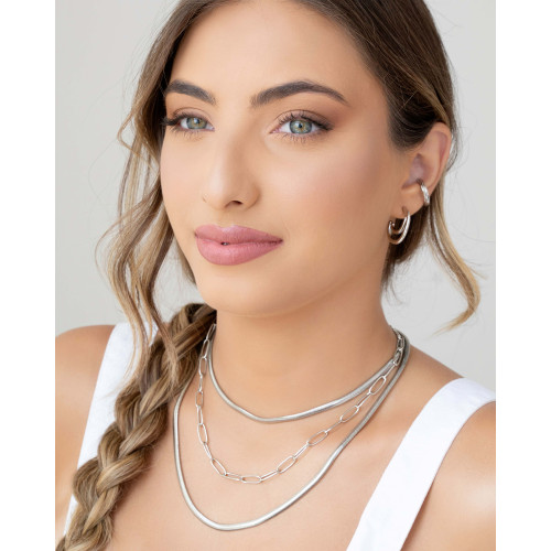 Choker Snake 4 mm Ródio Branco