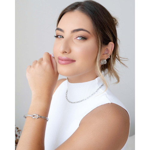 Bracelete Nó Ródio Branco