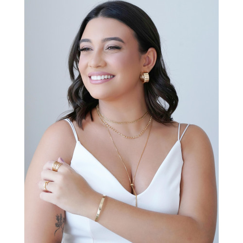 Gargantilhas Elos Trabalhados Banhado a Ouro 18K