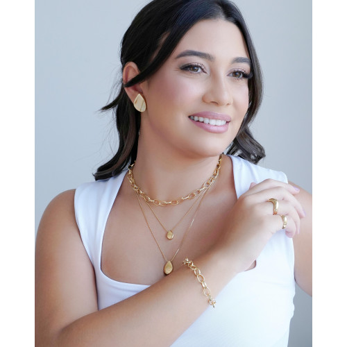 Choker Elos Ovais Lisos Banhado a Ouro 18K