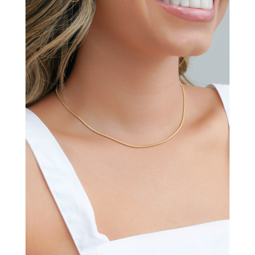 Choker Rabo de Rato Banhado a Ouro 18K