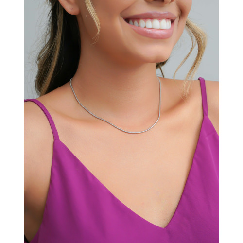 Choker Rabo de Rato Ródio Branco