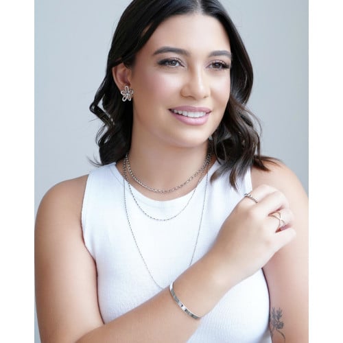 Anel Bolinhas Lisas Tamanho 19 Ródio Branco