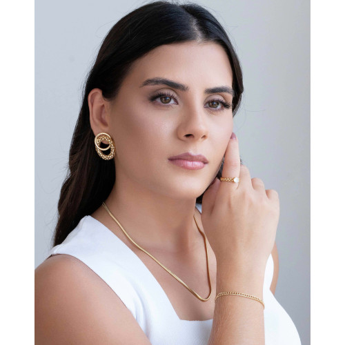 Gargantilha Snake 3 mm Banhado a Ouro 18K