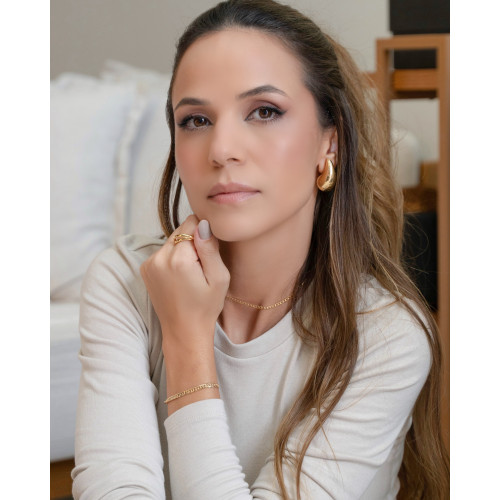 Brinco Gota Lisa 3.2 cm Banhado a Ouro 18K