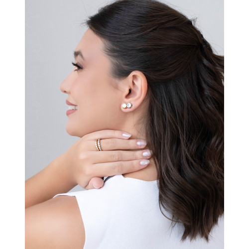 Brinco Ponto de Luz Cristal Banhado a Ouro 18K