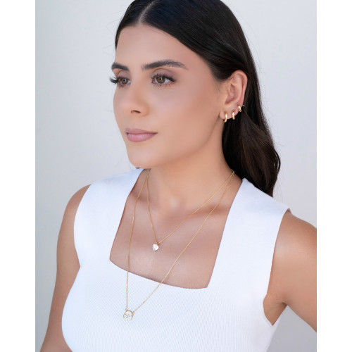 Gargantilha Veneziana Coração Zircônia Banhado a Ouro 18K