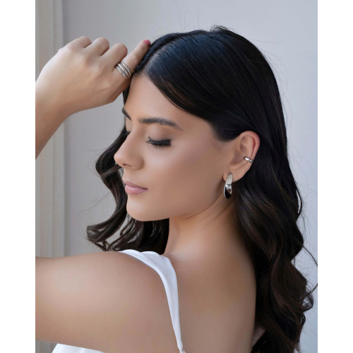 Anel Três Filetes Tamanho 16 Ródio Branco