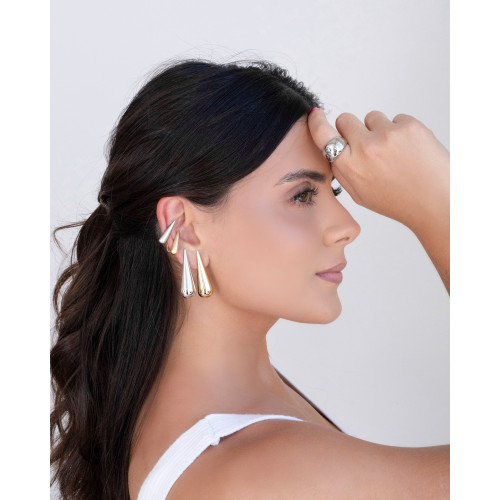 Anel Abaulado Liso Tamanho 19 Ródio Branco