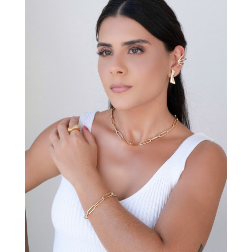 Choker Elos Ovais Banhado a Ouro 18K