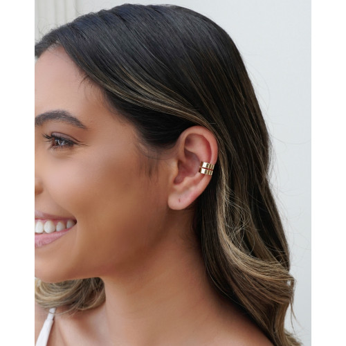 Piercing Vazado Liso Banhado a Ouro 18K