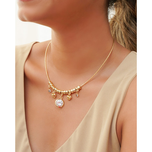 Aro Flexível Pingentes Banhado a Ouro 18K