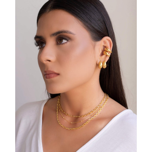 Gargantilha Elos Lisos Banhado a Ouro 18K