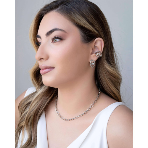 Gargantilha Elos Lisos Ródio Branco