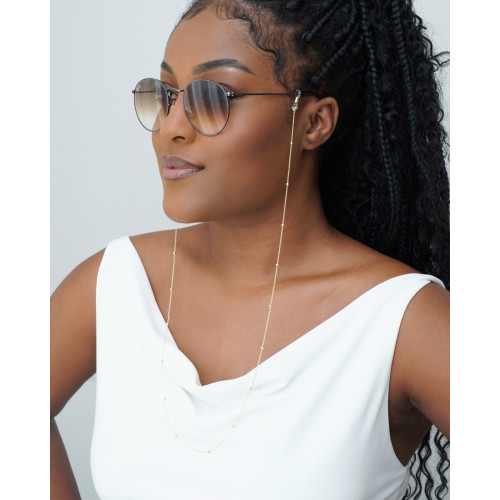 Suporte de Óculos Bolinhas Banhado a Ouro 18K