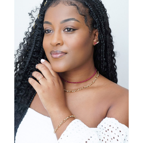 Choker Cristais Marsala Banhado a Ouro 18K