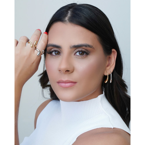 Brinco Passante Gota Lisa Banhado a Ouro 18K