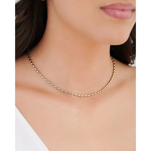 Choker Gomos Ovais Lisas Banhado a Ouro 18K